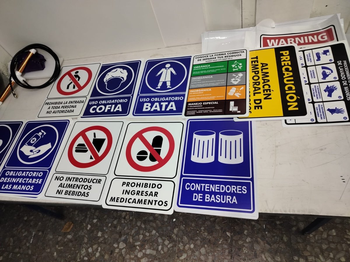 Señales de seguridad industrial para instalaciones y normas de convivencia